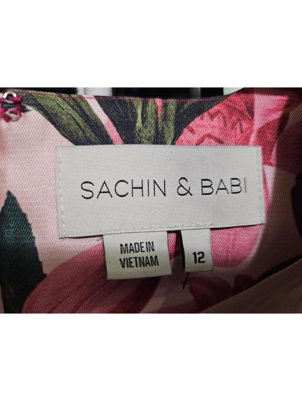 NEW, SACHIN & BABI Rori Floral Sleeveless Mikado Gown SZ 12 #LD260 - Picture 11 of 11